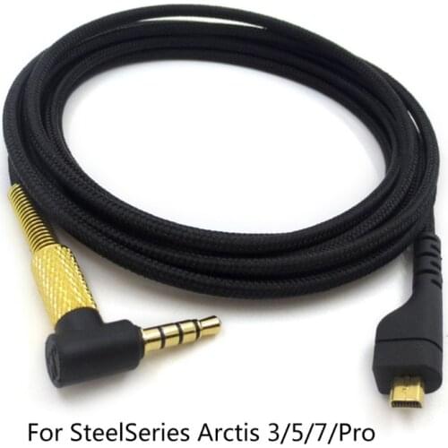 2020 New Replacement 3.5mm Nylon Gaming Headset Audio- Cable For Steelseries Arctis 3/5/7/Pro 2m Long