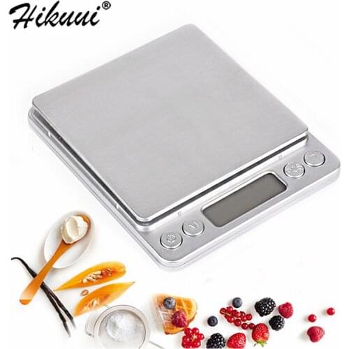 3kg x 0.1g Kitchen Digital Scale High Precision Electronic LCD Display Stainless Steel Panel 6 Units Mode with 2 Trays
