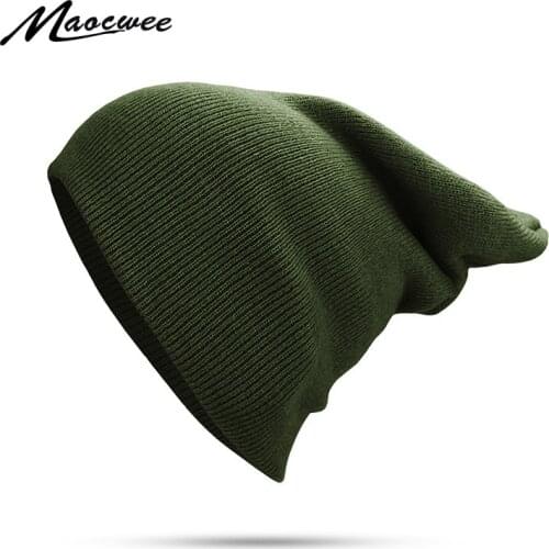 Unisex Spring Autumn Acrylic Beanies Hats Solid Color Black White Pink Knitted Skullies Caps Crochet Female Warm Soft Casual Hat