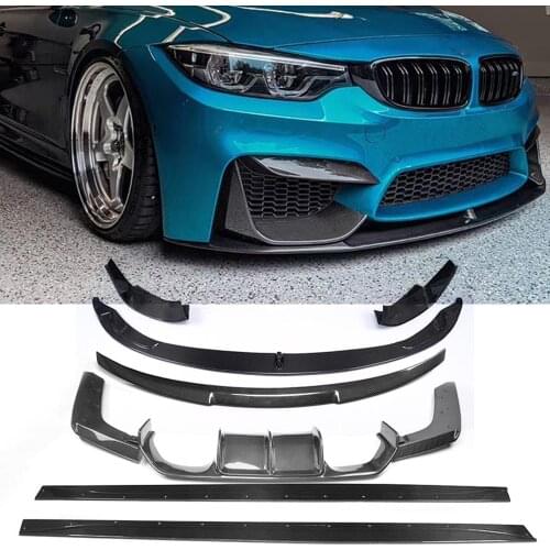 Car Front Bumper Lip Rear Diffuser Spoiler Side Skirts for BMW F80 M3 F82 F83 M4 2014 - 2019 Rear Spoiler Carbon Fiber Body Kits