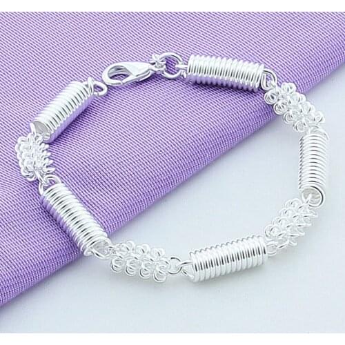 High Quality 925 Sterling Silver Jewelry Chain Link Bracelet for Women Men Classic Jewelry Wholesale New 2019