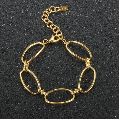 Fashion Gold Plated Round Link Chain Bracelets Retro Chain Joint Punk Bracelet For Women Fashion Bracelet Jewelry Gift