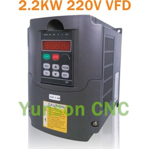 2.2KW 2200W 3hp 400Hz variable frequency drive VFD inverter for spindle motor speed control,input 220V output 220V 3phase