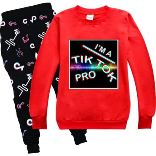 TIK TOK Children Tracksuit Kids Clothing Sets Baby Girls Fashion Sports Suits Sweatshirts+Pants 2 Pcs Clothes