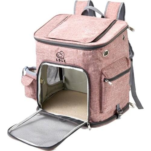 Travel Pet Cat Backpack Large Space Oxford Fabric Multifunction Breathable Shoulders Bag Portable Puppy Kitten Outdoor Carrier