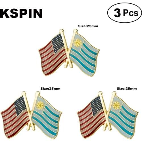U.S.A.& Uruguay Frendship Lapel Pin Brooches Pins Flag badge Brooch Badges