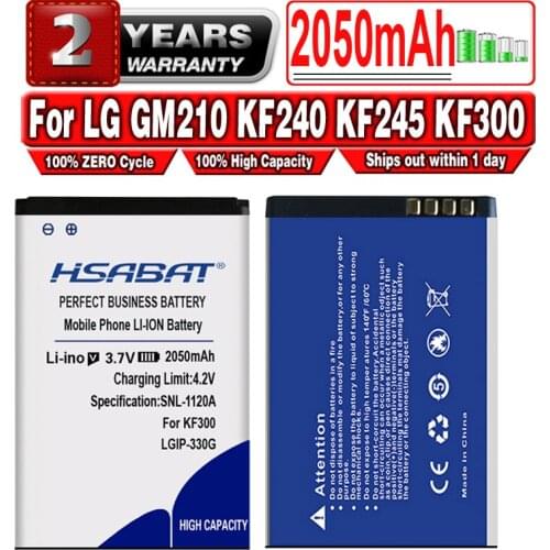 HSABAT LGIP-330G 2050mAh Mobile Phone Battery for LG GM210 KF240 KF245 KF300 KF305 KF330 KM380