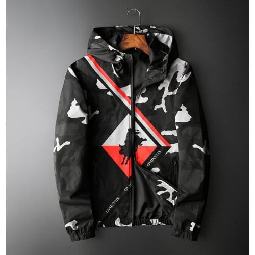 Kiryaquy Mens Camouflage Hoodies