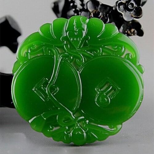 Chinese Natural Green Hand-carved Carved Carved Jade Pendant Fashion Boutique Jewelry Men and Women Necklaces Gift Accessories