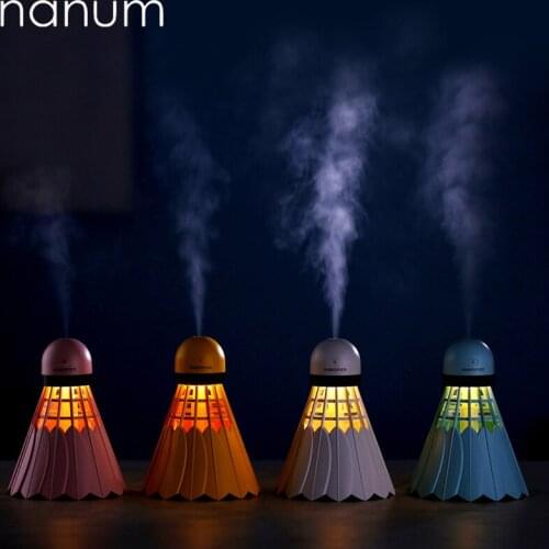 Creative Mini Badminton humidifier Essential Oil Diffuser Aroma Lamp LED Night Light humidifiers USB Fogger Car air freshener