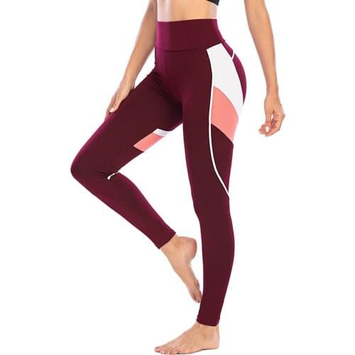 Three Color Stitching Gym Leggings High Waisted Pants Woman Naked Feel Leggings Womens Trousers