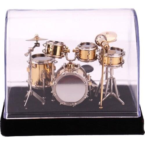 Miniature Jazz Drum Kit Model Mini Microphone Cymbal Musical Instrument 1/12 Dollhouse ob11 1/6 Action figure Accessories bjd