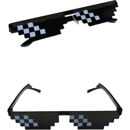 Fashion Drivers Goggles Shades 8 Bit Pixelated Sunglasses Unisex Funny Eyeglasses Mosaic Sunglasses for Thug Life Glasses