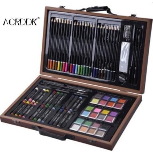 80Pcs Deluxe Art Set Drawing Painting Accessories Tools with Case Christmas Gift FC