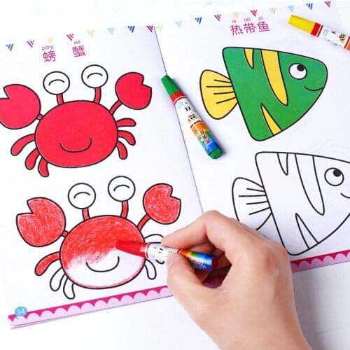 New 12pcs/set Children Kids Cute Stick figure Childrens drawing book coloring books easy to learn drawing book libros