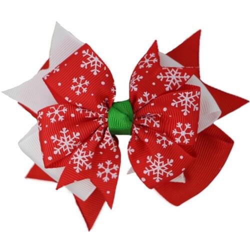NEW Christmas Hair Bows With Clip For Baby Girls Grosgrain Ribbon Hair Clips Hairpins Headwear Hair Accessories 20pcs