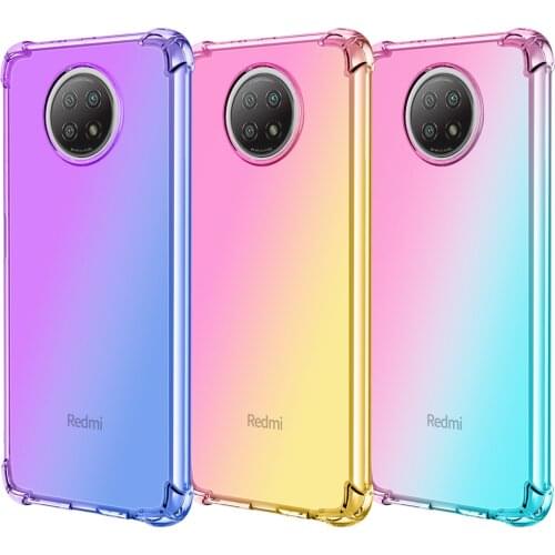 New Four-Corner Anti-Fall Case for Redmi Note 7 8 9 10 T Pro K20 K30 K40 Poco F2 Pro Gradient Color Soft TPU Back Cover