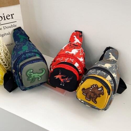 Portable Childrens Shoulder Bag Boys Girls Lovely Dinosaur Chest Bag Fashion Crossbody Phone Pouch for Kids