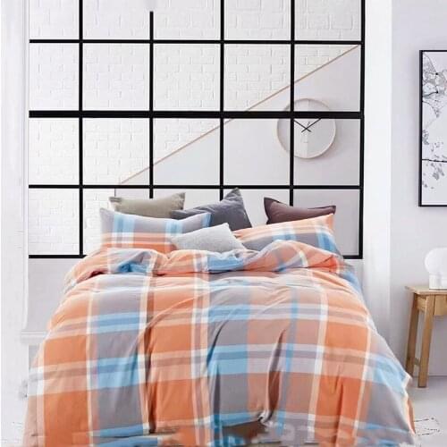 Simple lattice pattern bed sheet color stripe bed sheet quilt cotton bedding children washed cotton mattress protective cover