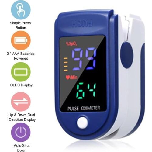 Convertible Display LED Screen Four-color Strap Lanyard Batteryless Oximeter Energy Saving Finger Clip Pulse Oximeter
