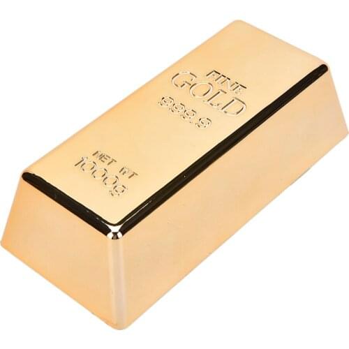Creative Bullion Home Door Gate Stopper Artificial Decorative Replica Gold Bar Doorstop