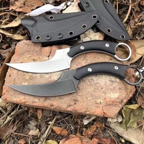 Bas Mako Tactical Fixed Blade Knife 440C Stone Wash Blade Full Tang Steel Handle Survival Tool Paper Cutter Knifes