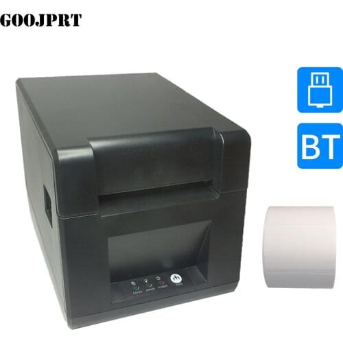 GOOJPRT 80mm Thermal Label Printer Desktop Wired Barcode Printer USB BT Connection with 1 Roll Paper for Supermarket Restaurant