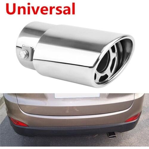 1pc Universal Car Exhaust Muffler Tip Round Stainless Steel Pipe Chrome Exhaust Tail Muffler Pipe Tip