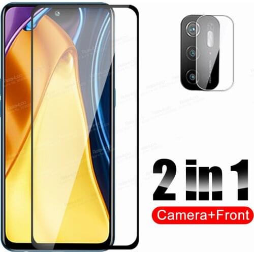 2 in 1 Camera Tempered Glass For Xiaomi Mi Poco M3 Pro X3 NFC F3 F1 Poxo Poko Pocophone M F X 3 Screen Protector Protective Film
