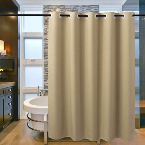 Pure Color Shower Curtain Thicken Waterproof and Mildewproof Bathroom Curtains Lmitation Linen Simple Elegant Colorful