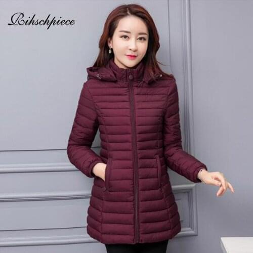 Rihschpiece Winter Plus Size 6XL Long Parka Women Jacket Cotton Padded Warm Hoodie Jacket Thick Clothes Black Coat RZF1518