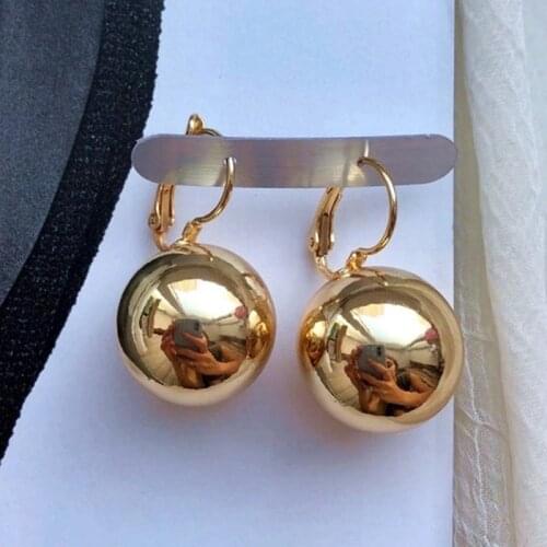 Womens Fashion Ball-Shape Dangle Earrings Bohemia Creative White/Golden Ball Drop Earring Jewelry Best Gift For Friend