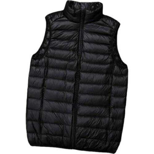 Winter New Men White Duck Vest Ultralight Sleeveless Jacket Fashion Stand Collar Men Large Size 5XL multicolor Slim Waistcoat