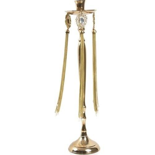 Lucky Art Gold Püslüllü Candlestick 53 cm