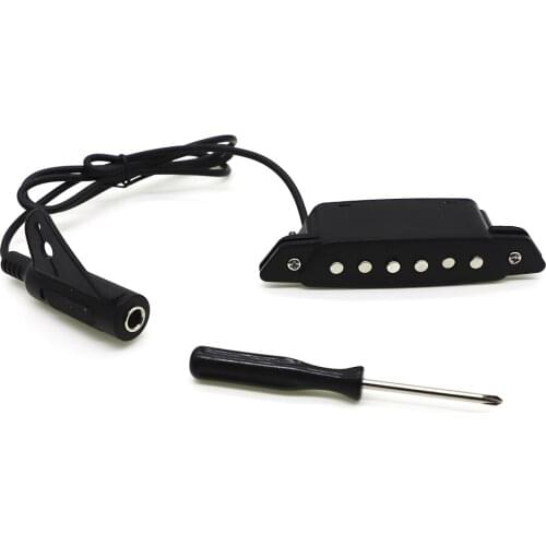 6 Holes Soundhole Pickup for Acoustic Guitar Classical Guitar Black