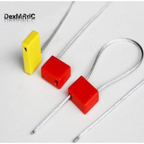 10pcs Square flat head Wire seals Container Tanker cable tie Yellow/ Red Steel wire seal 300mm long lock wholesale price