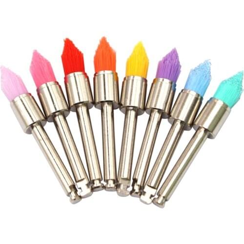 100pcs Dental Nylon Polishing Brushes Pointed Bowl Head Brush Oral Care Tool Prophy Prophylaxis For Contra-Angle Handpiece
