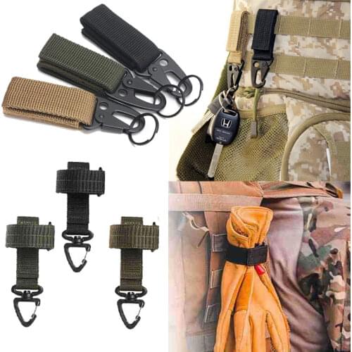 Tactical Accessory Molle Belt Clip Outdoor Climbing Nylon Carabiner Buckle Military Webbing Hunitng Hiking Backpack Holder Hook