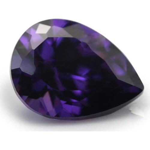 50PCS 2x3~13x18mm Pear Shape Loose CZ Stone Purple Color AAAAA Cubic zirconia Synthetic stone For Jewelry DIY Gems Stone