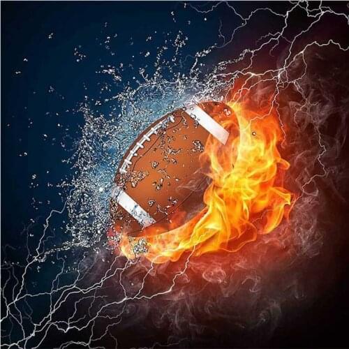 5D Diy Diamond Painting Ice-fire Rugby Cross Stitch Full Diamond Mosaic Diamond Embroidery Needlework Wall Decoration