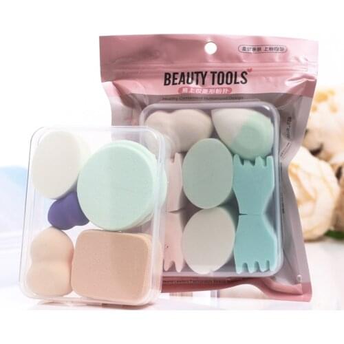 8/9Pcs/set Makeup Sponge Powder Puff Diamond/Water Drop Shape Cosmetic Puff Dry/Wet BB Cream Foundation Power Puff Make Up Tools