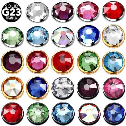 8Pcs/lot G23 Titanium Microdermal Piercing Mixed Dermal Anchor Crystal Top Hide-in Skin Diver Surface Piercing Body Jewelry