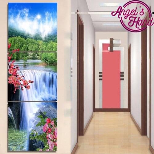 DIY 5D Diamond embroidery landscape diamond cross stitch crystal waterfall diamond painting icons christmas decoration for home