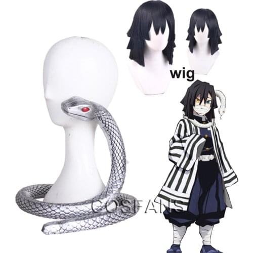 Anime 115cm Demon Slayer Kimetsu no Yaiba Iguro Obanai Cosplay Prop Di Wan Snake Halloween Props Cosplay Gift Free style And wig