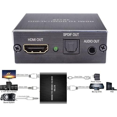 JTKE HDMI-compatible Audio Extractor Stereo Extractor Converter Optical TOSLINK SPDIF + 3.5mm Audio Splitter Adapter