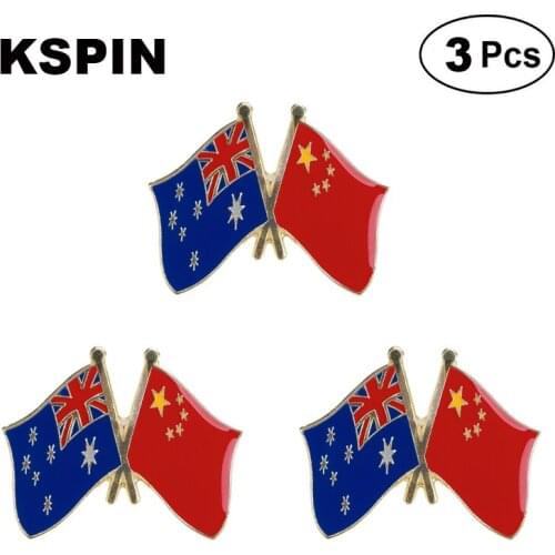 Australia China Frendship Lapel Pin Brooches Pins Flag badge Brooch Badges