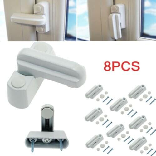 Hot New 1/2/4/6/8PCS Alloy T-Lock Sash Jammer Aluminum Alloy Security Locks Blocker For Doors Windows Door Sash Lock