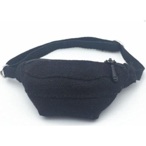 1/6 Scale Unisex Combat Black Waist Bag Trend Backpack for 12" Action Figure Model Accessories DIY