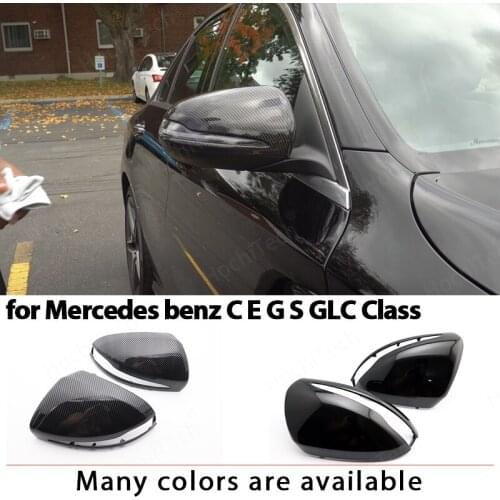 Side Mirror Cover Caps For Mercedes Benz W205 W222 W213 W238 X205 X253 C217 C253 W253 C S GLC E G Class AMG replace carbon look