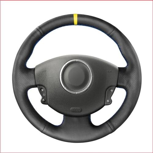 Yellow Marker Artificial Leather Steering Wheel Cover for Renault Megane 2 Scenic 2 Grand Scenic Kangoo 2